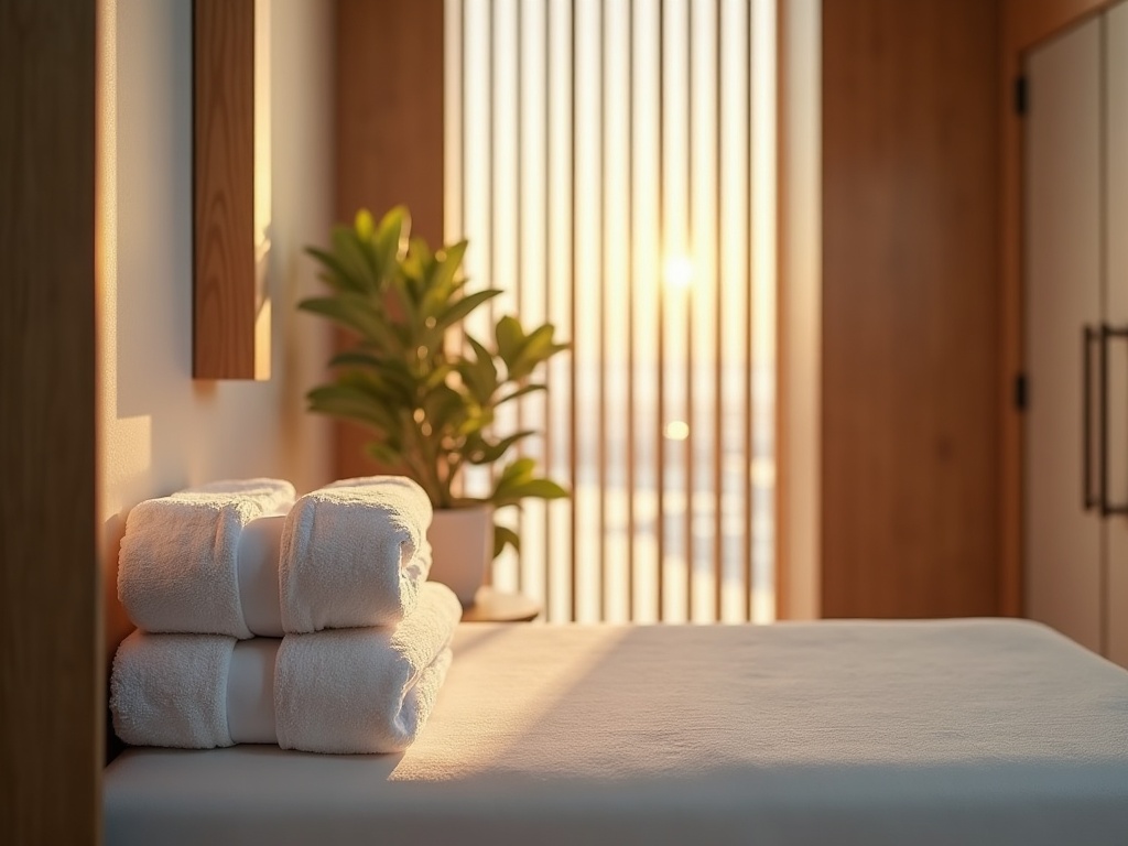 Clean day-use refresh room with towels and a shower for pre-departure freshen-up near Labuan Bajo airport